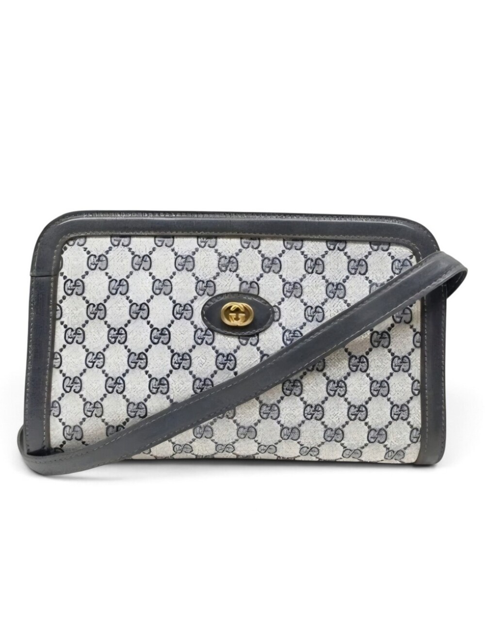 Gucci GG Supreme Canvas Crossbody with Gold-Tone Gucci Logo Vintage EUC